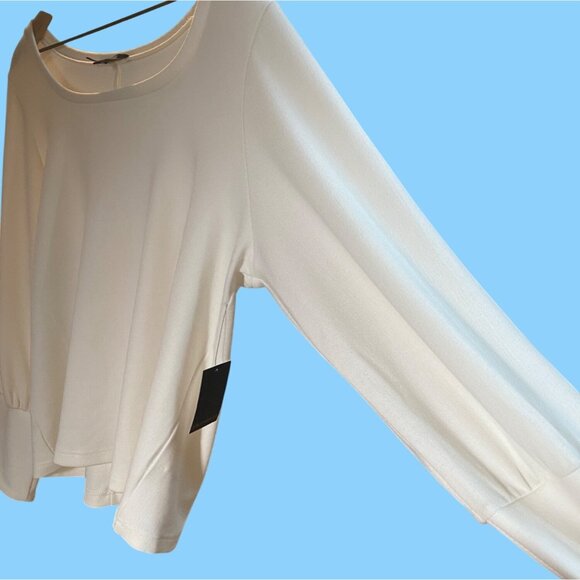 Eloquii Womens Off-White Long Sleeve sweatshirt Size 18/20 - Picture 4 of 6